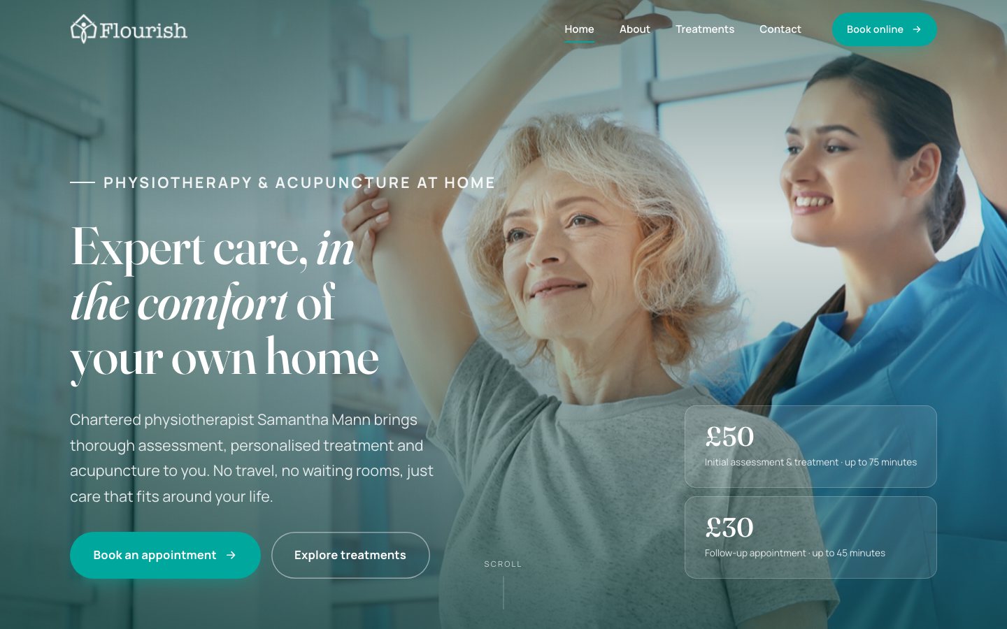Homepage above the fold
