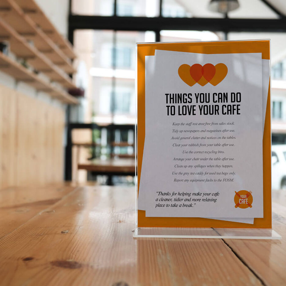 M&S colleague cafe table talker