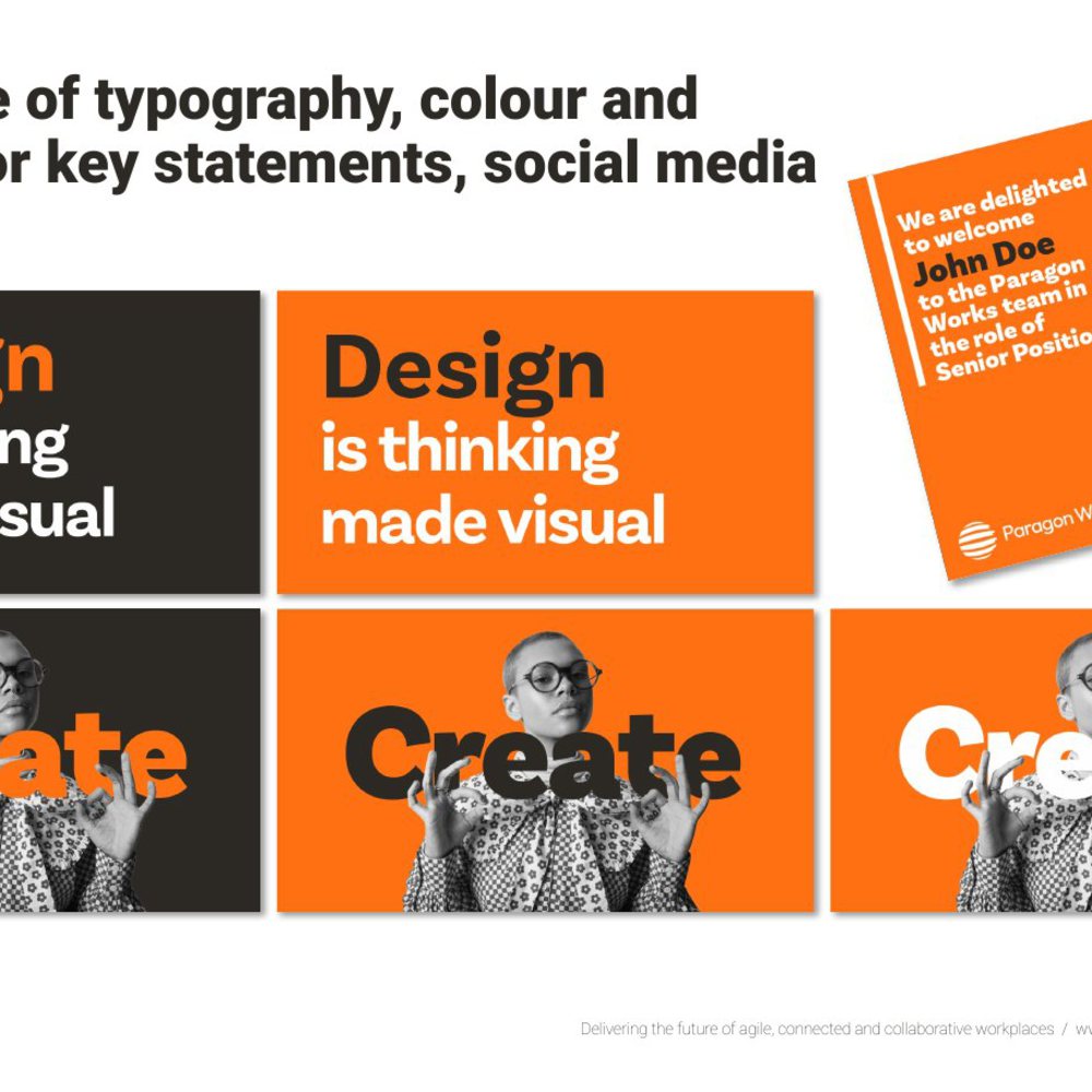 Paragon Works brand refresh social tiles